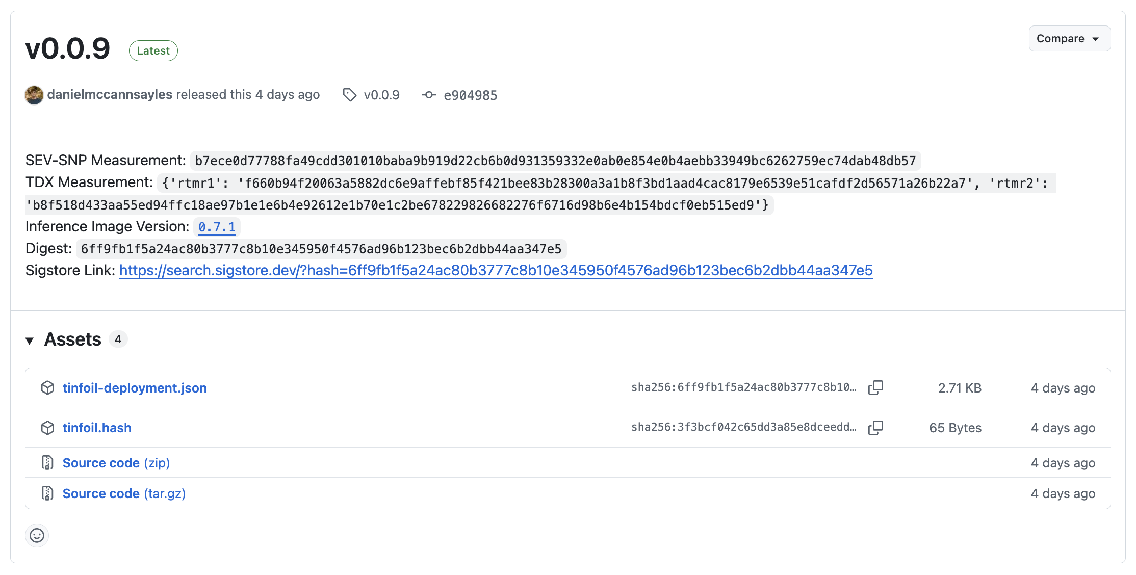 GitHub CI creating TEE measurements